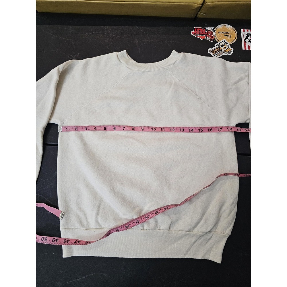 Vintage Sweatshirt Mens Medium Pullover Made USA Raglan Crewneck 90s - Picture 3 of 6